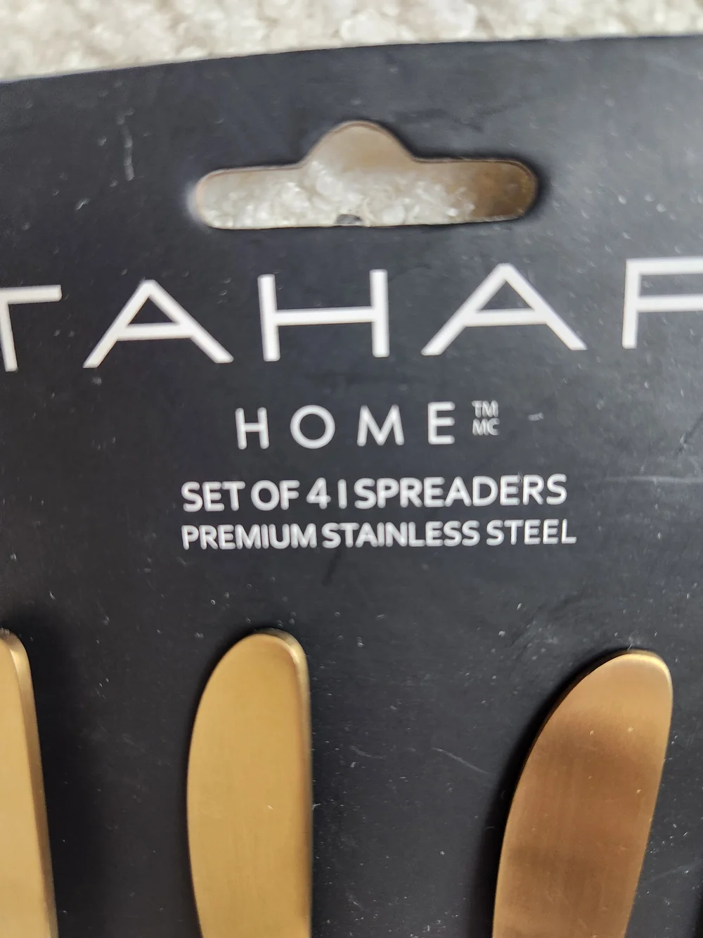 TAHARI Home Gold & Black Checker Spreaders - Set of 4